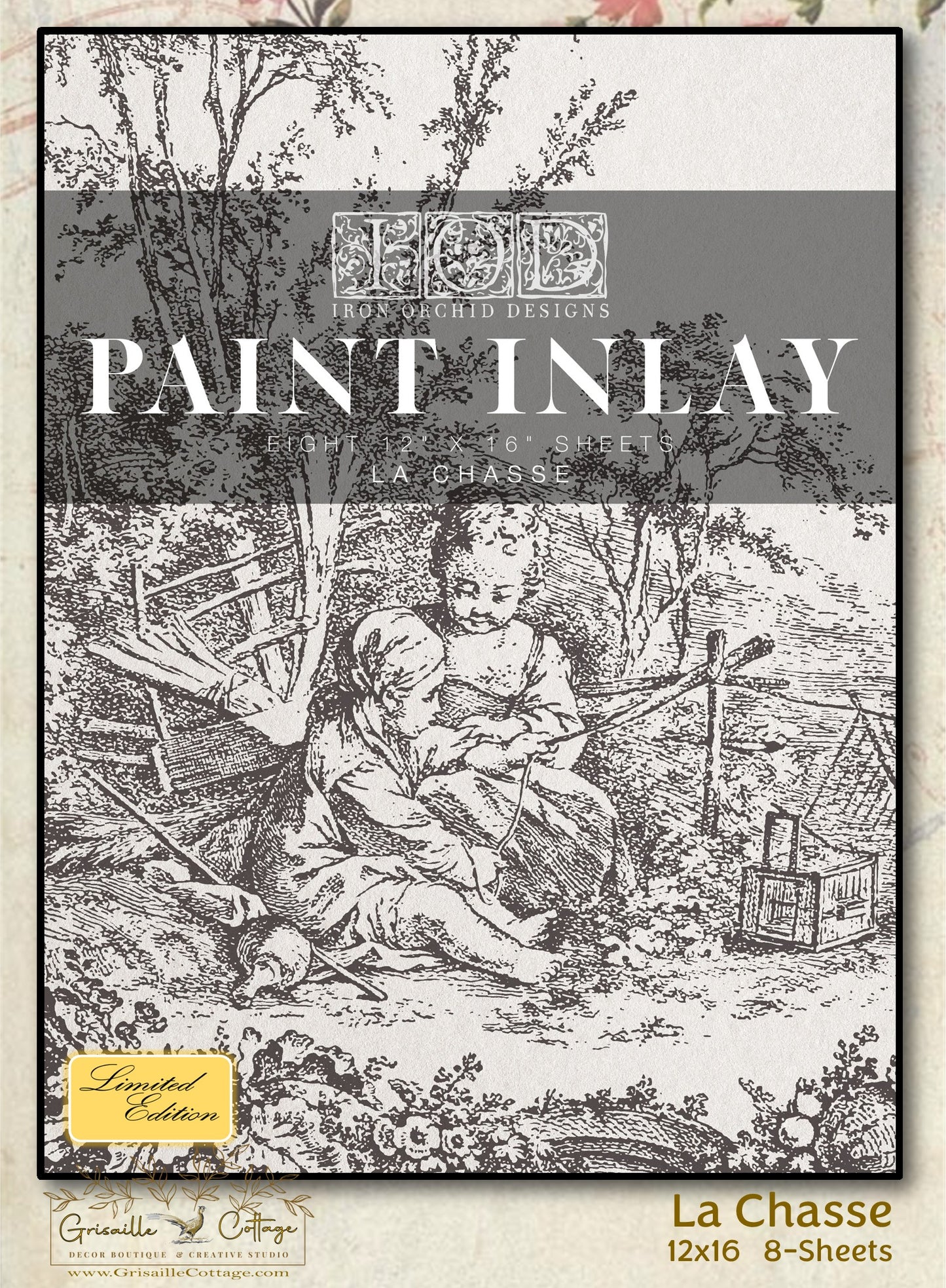 La Chasse - 8 Sheet, 12x16 Pad IOD Paint Inlay™