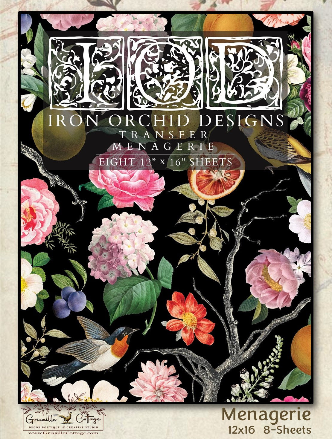 Menagerie - 8 Sheet, 12x16 Pad IOD Decor Transfer™