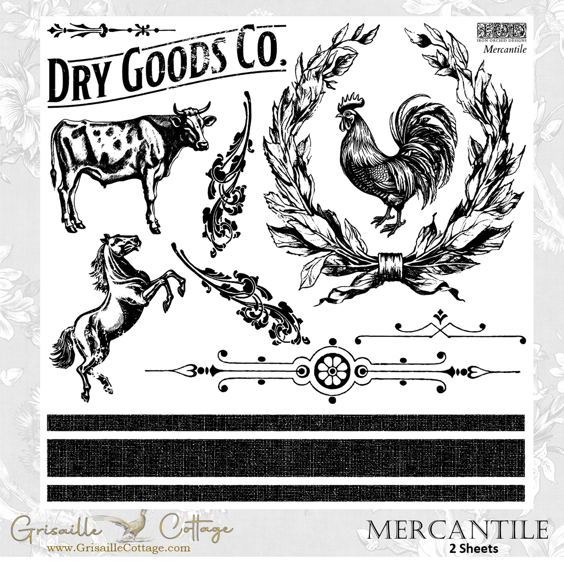 Mercantile 2-Sheet Set - IOD Decor Stamp