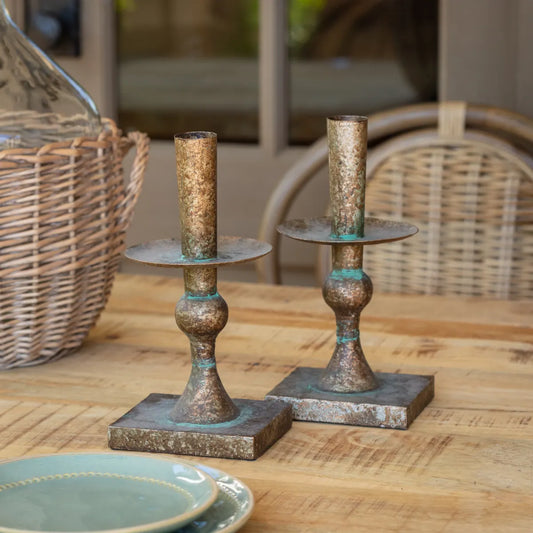 Craftsman Patina Candlesticks Set of 2
