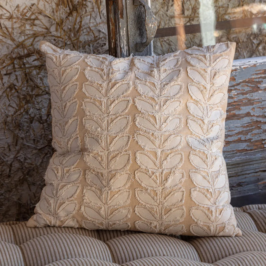 Neutral Tattered Vine Square Pillow