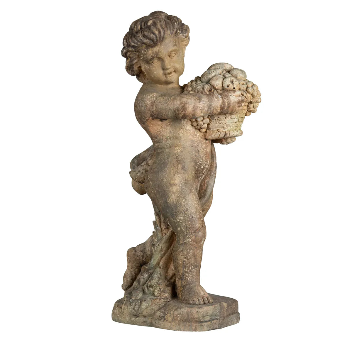 Classic Boy With Fruit Statue