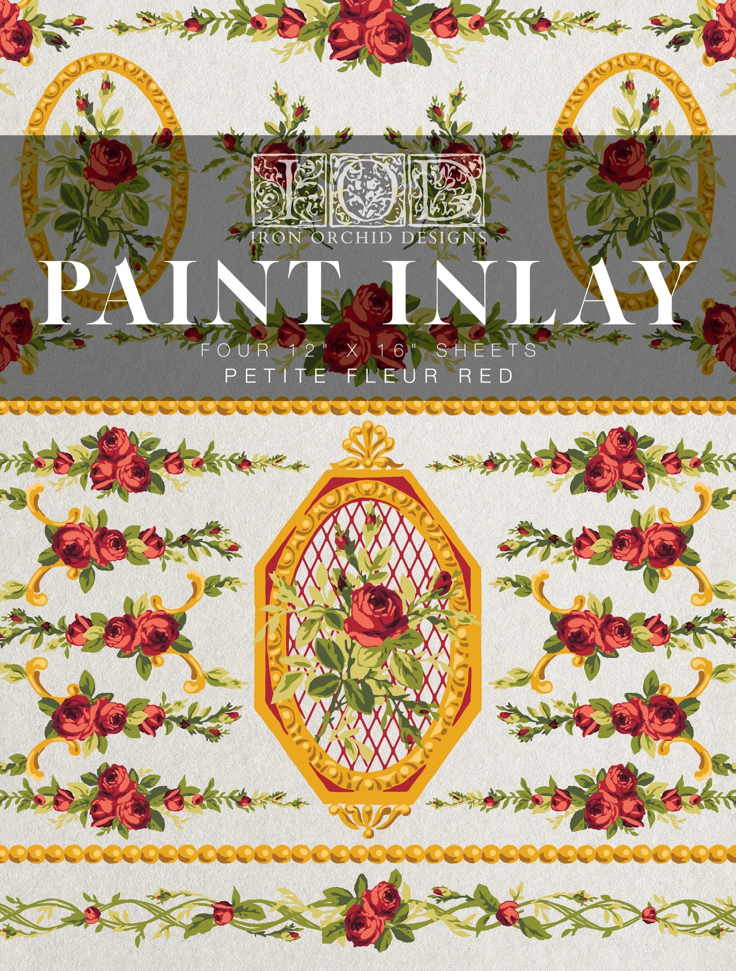 Petite Fleur Red - IOD Paint Inlay™