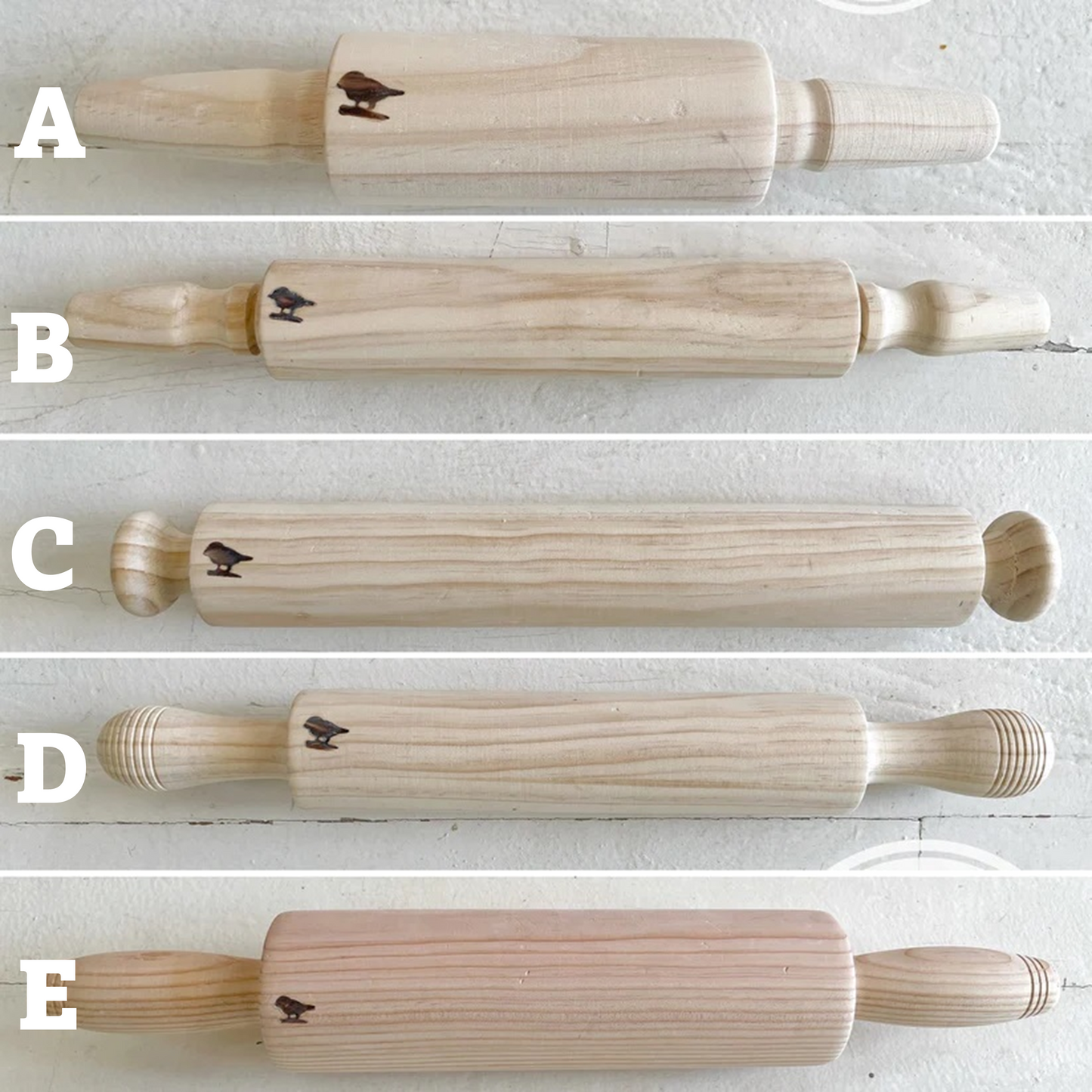 JRV Unfinished Wood Rolling Pin