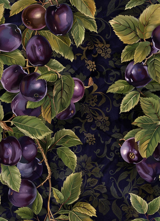 Plum Season (Continuous Design) EL011 - 21 x 29 Decoupage Tissue Elsie Lane