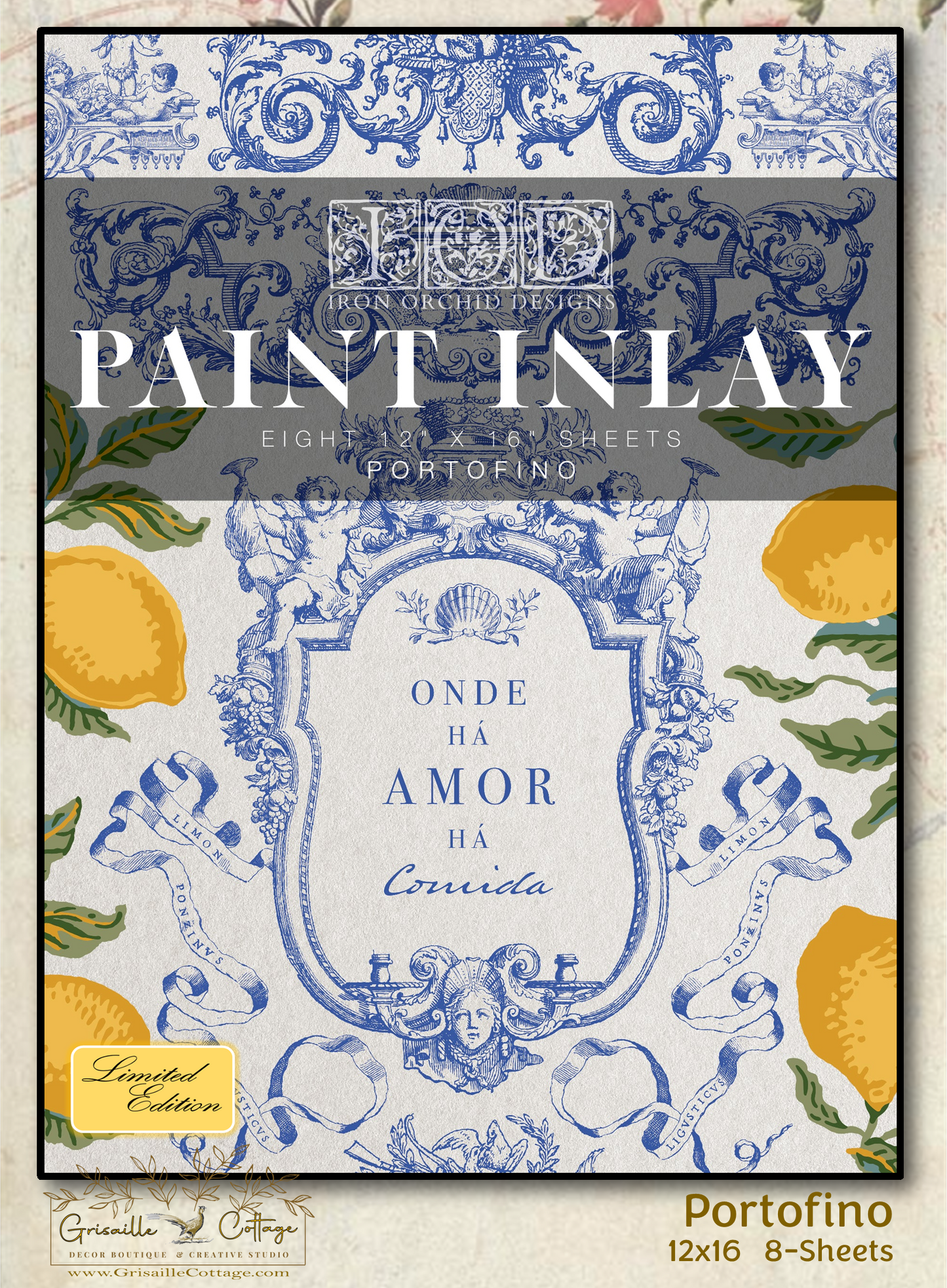 Portofino - 8 Sheet, 12x16 Pad IOD Paint Inlay™