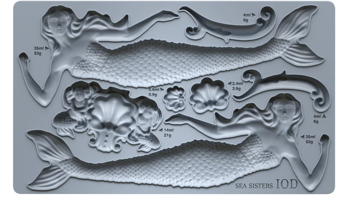 Sea Sisters (𝗨𝘀𝗲𝗱 - 𝗟𝗶𝗸𝗲 𝗡𝗲𝘄) - IOD Decor Mould