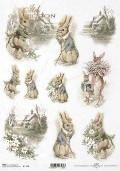 Established Bunnies R1578 - A4 8.3 x 11.7 Rice Paper by ITD Collection