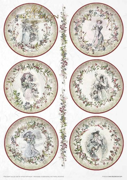 Victorian Christmas RP03301 - A4 8.3 x 11.7 Rice Paper by ITD Collection