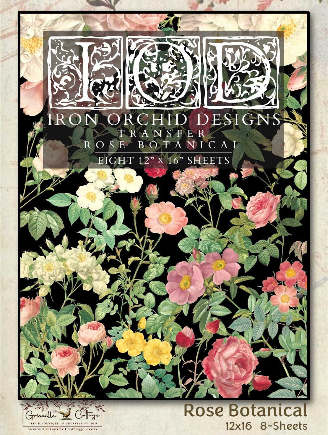 Rose Botanicals 8-Sheets, 12x16 Pad - IOD Decor Transfer™