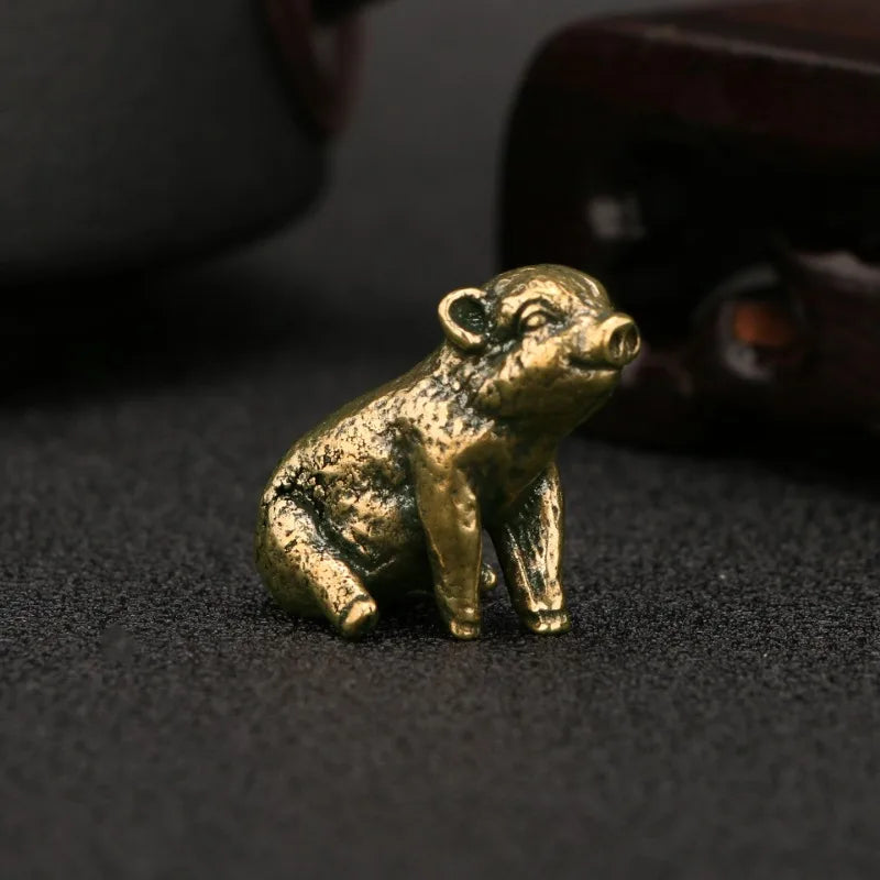 Sitting Piglet Bronzed Trinket