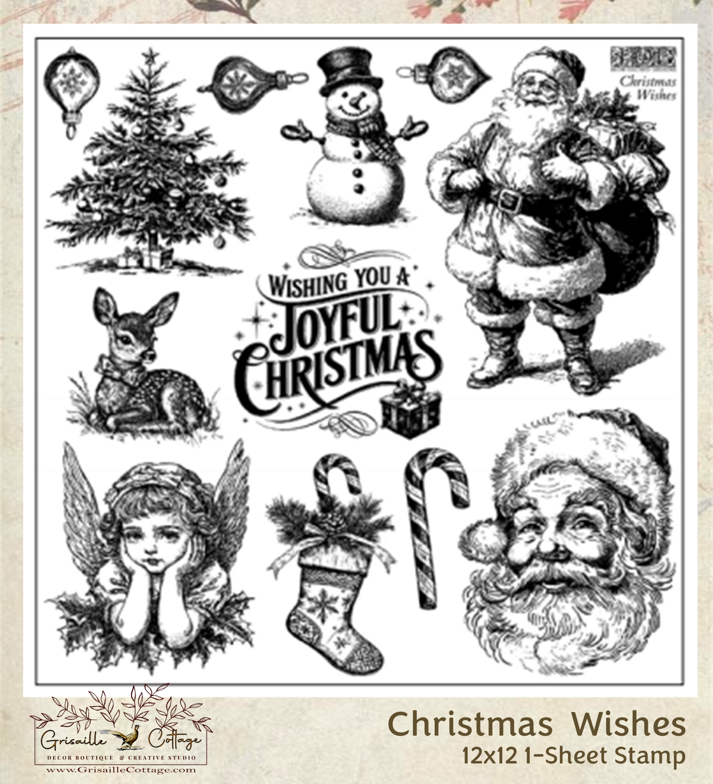 Christmas Wishes - IOD Decor Stamp