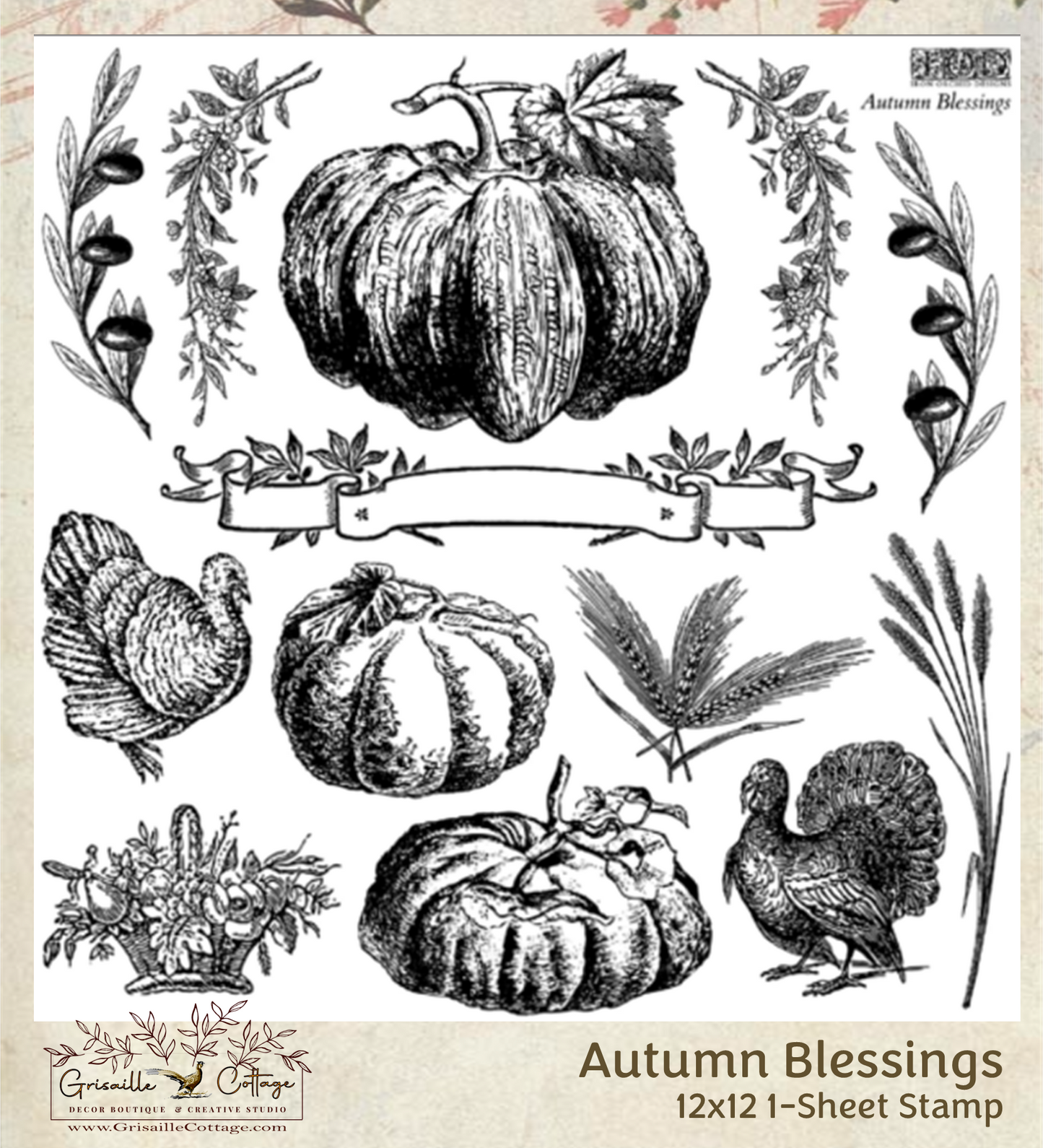 Autumn Blessings - IOD Decor Stamp