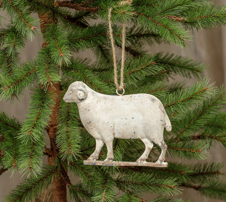 Ram Sheep Rustic Metal Farmhouse Ornament Adornment