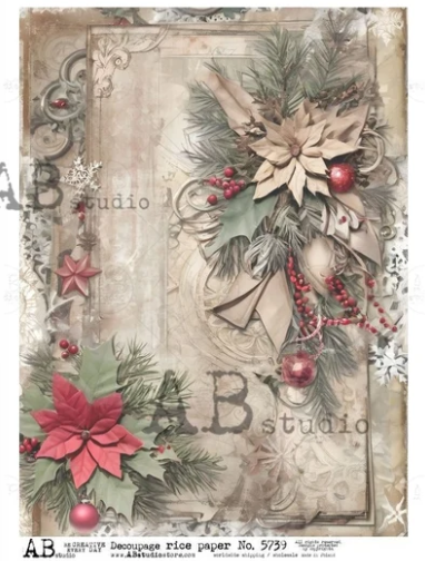 Holiday Decor 5739 - A4 8.3 x 11.7 Rice Paper by AB Studio