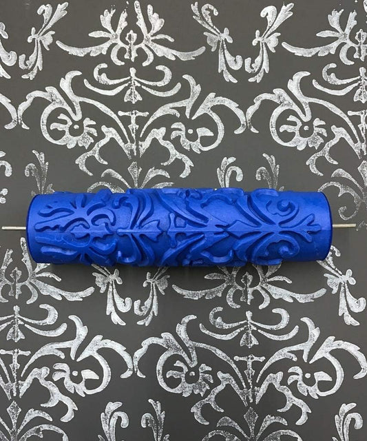 Serenity Damask - Blue Pattern Stamping Roller