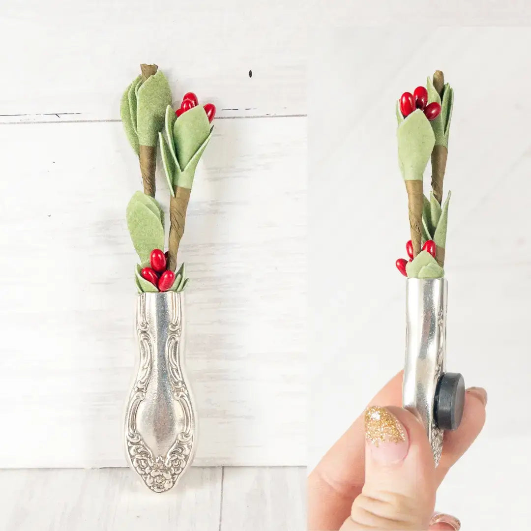 Vintage Silverware Mini Vase Magnet