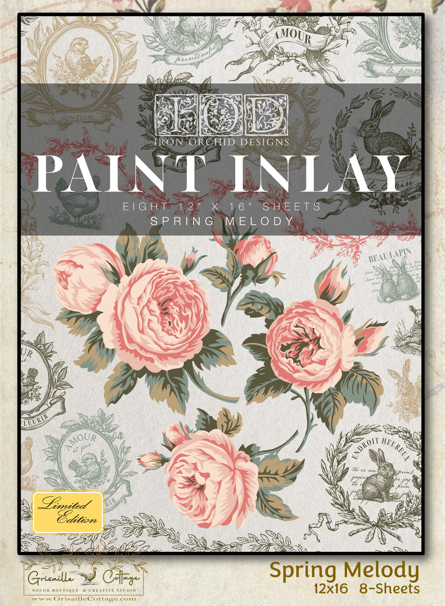 Spring Melody - 8 Sheet, 12x16 Pad IOD Paint Inlay™