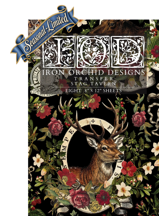 Stag Tavern - 8 Sheet, 8x12 Pad IOD Decor Transfer™ 2026 Limited