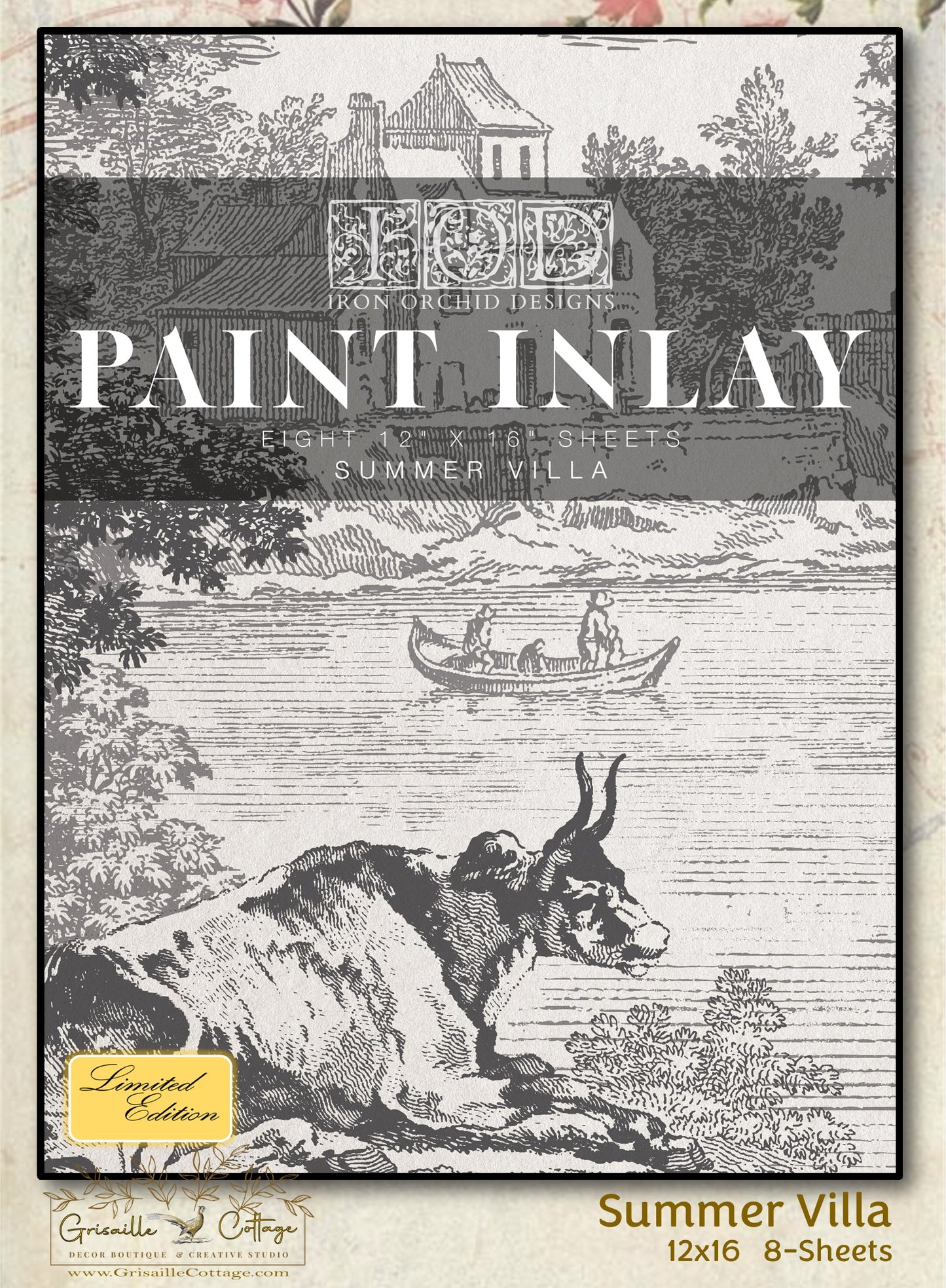 Summer Villa - 8 Sheet, 12x16 Pad IOD Paint Inlay™