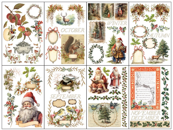 Santa's Hollow - 8 Sheet, 8x12 Pad IOD Decor Transfer™