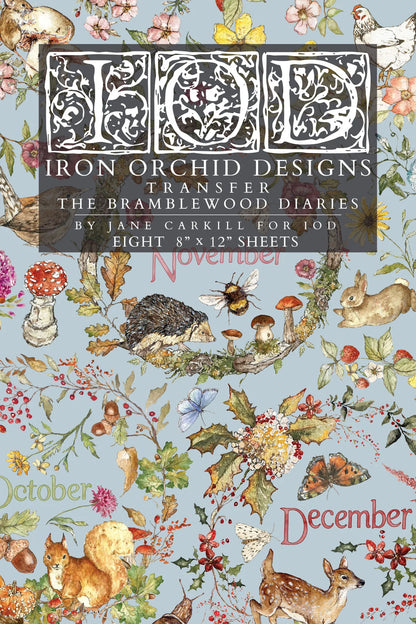 The Bramblewoods Diary - 8 Sheet, 8x12 Pad IOD Decor Transfer™ 2026
