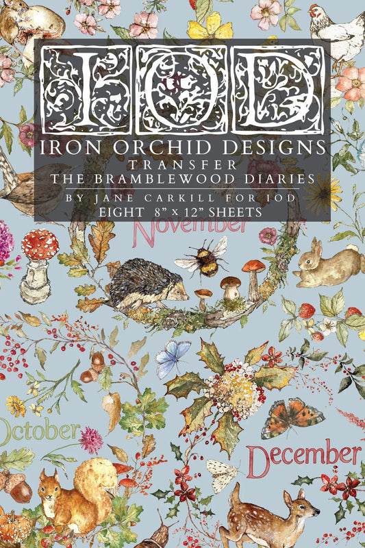The Bramblewoods Diary - 8 Sheet, 8x12 Pad IOD Decor Transfer™ 2026