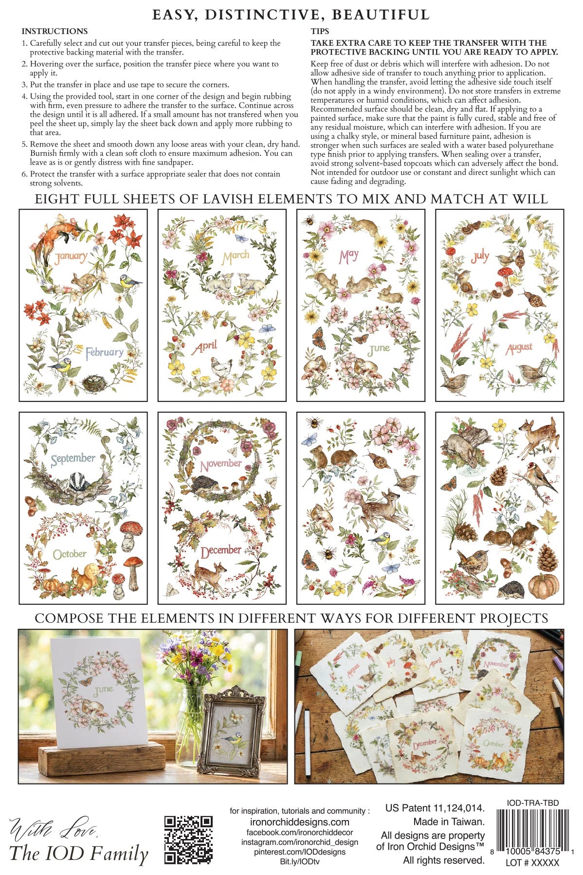 The Bramblewoods Diary - 8 Sheet, 8x12 Pad IOD Decor Transfer™ 2026