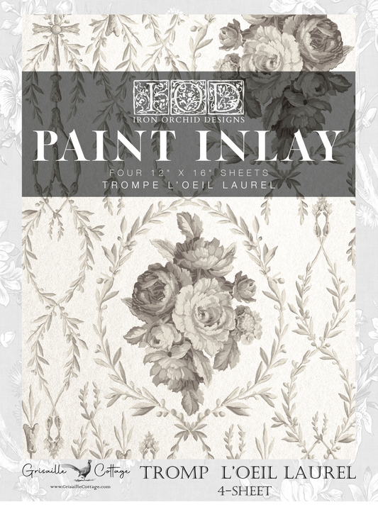 Trompe Le' Oeil Laurel (4-Sheet) - Paint Inlay™