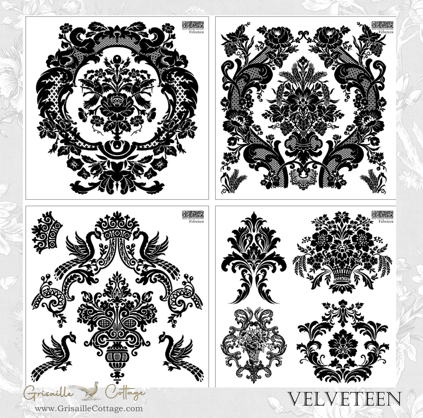 Velveteen 6x6 (4 sheets) - IOD Decor Stamp
