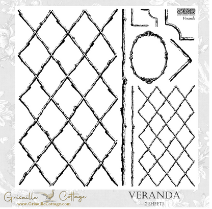 Veranda 2-Sheet Set - Retired IOD Decor Stamp
