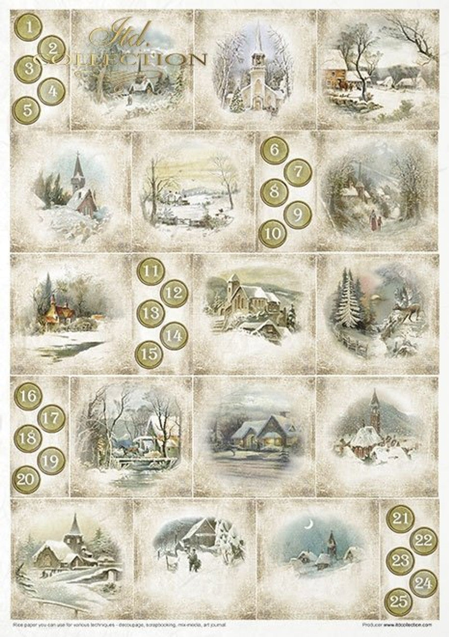 Vintage Advent RP047-K - A4 8.3 x 11.7 Rice Paper by ITD Collection