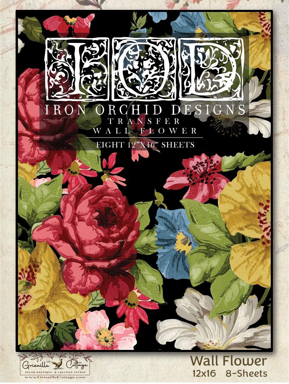 Wall Flower - 8 Sheets, 12x16 Pad IOD Decor Transfer™