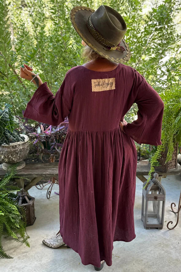 Jaded Gypsy - Breezy Afternoon Dress, Plum O/S