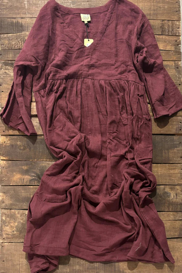 Jaded Gypsy - Breezy Afternoon Dress, Plum O/S