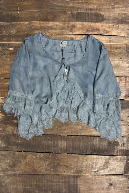 Alluring Romance Jacket, Chambray O/S - Jaded Gypsy