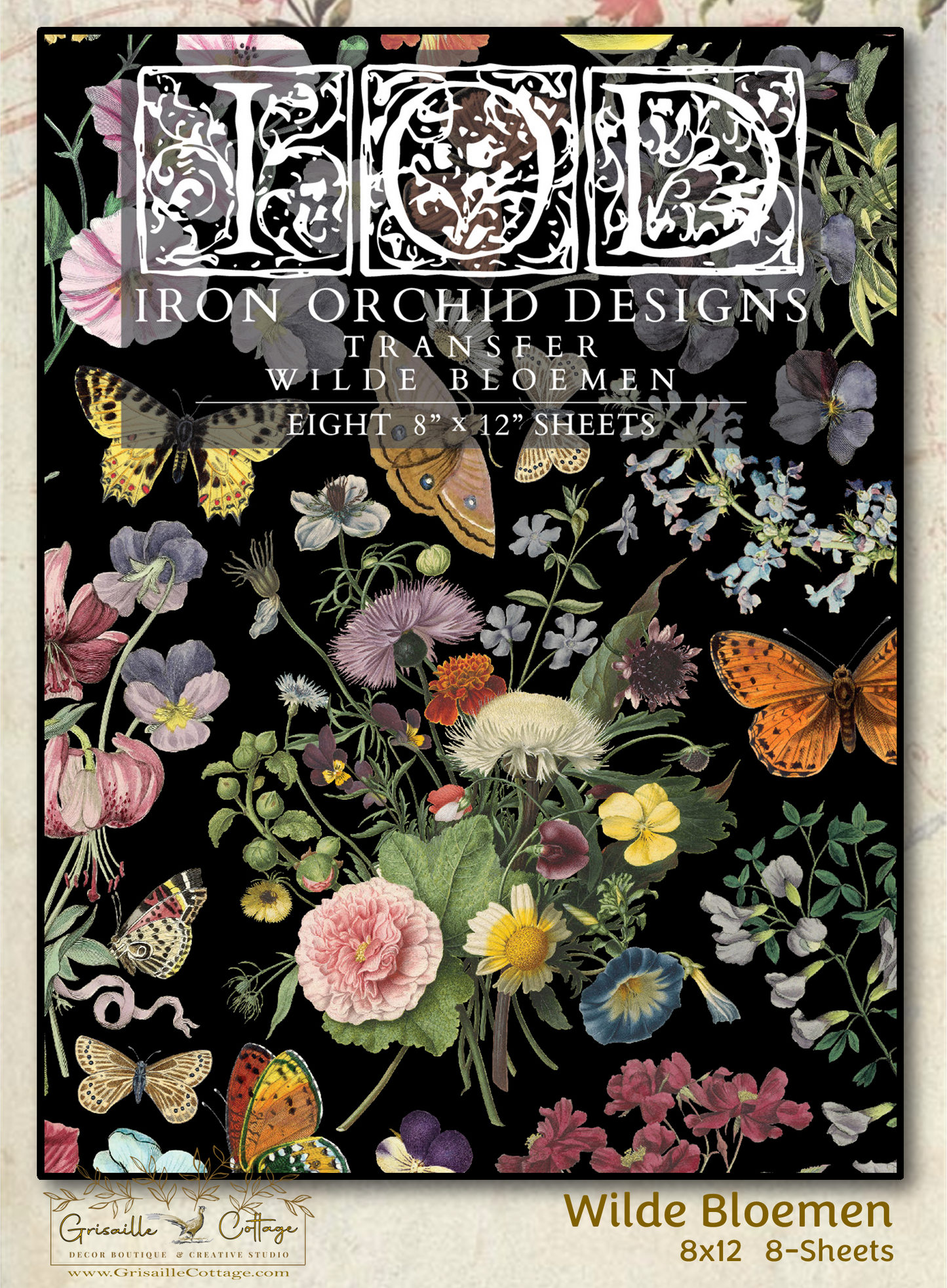 Wilde Bloemen - 8 Sheet, 8x12 Pad IOD Decor Transfer™