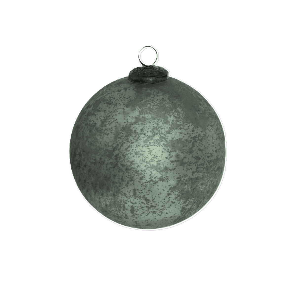 Antique Matte Blue - Green  Kyanite Glass Ball 6.25in Ornament