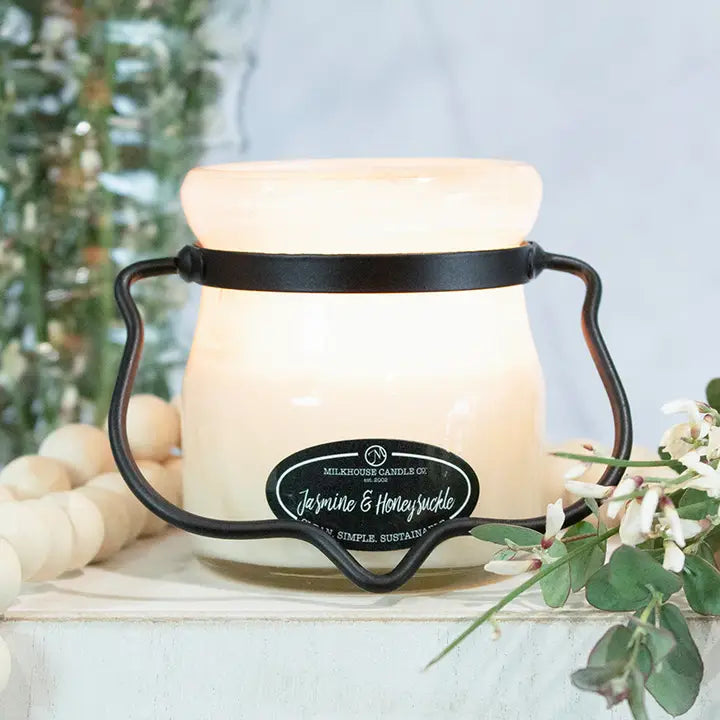 Jasmine & Honeysuckle 5oz Cream Jar - Milkhouse Candle Company