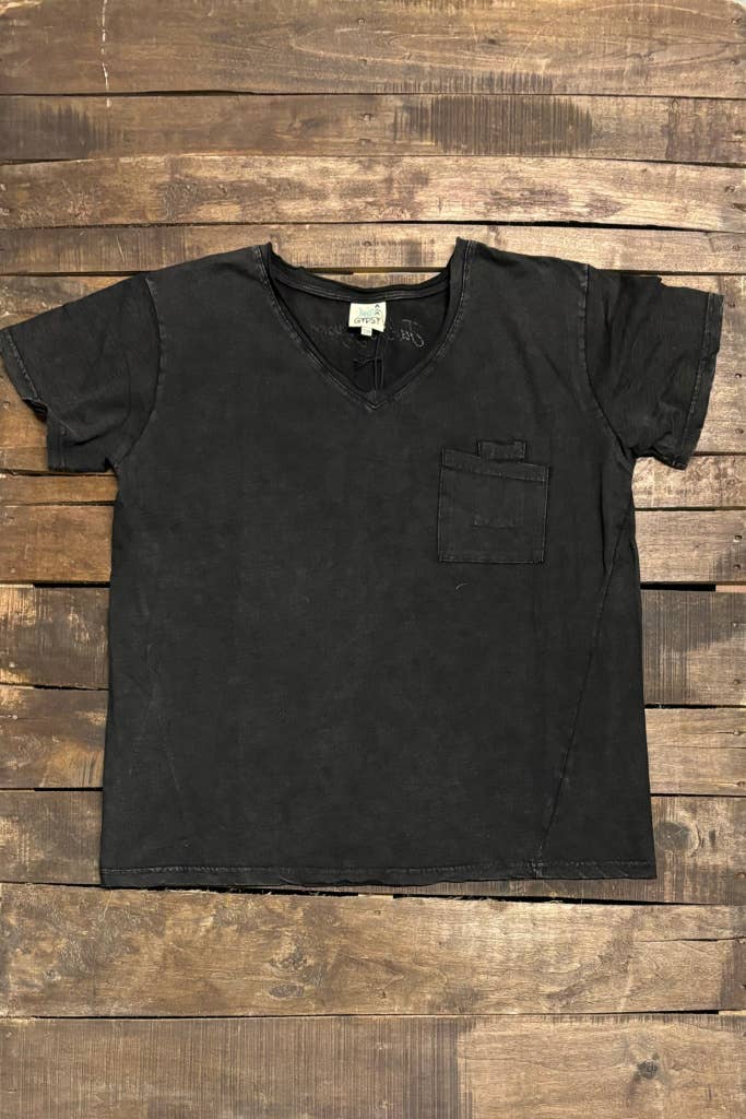 Moon Dance V-Neck Tee, Midnight - Jaded Gypsy