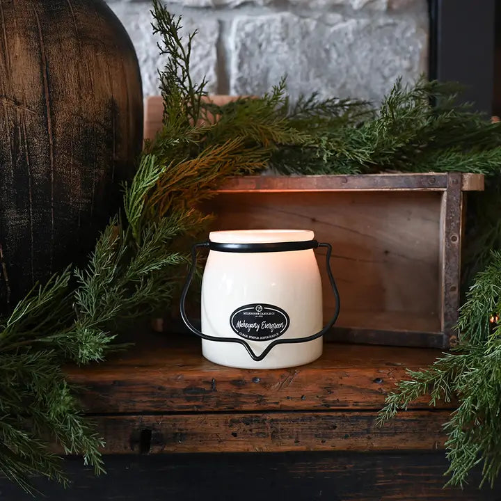 Mahogany Evergreen 16oz Butter Jar - Milkhouse Candle Company
