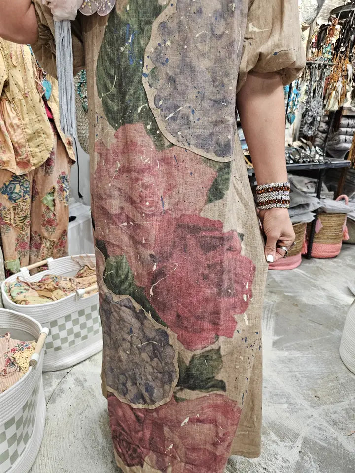 Linen Rose Dress OS - A Rare Bird
