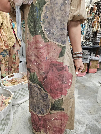 Linen Rose Dress OS - A Rare Bird