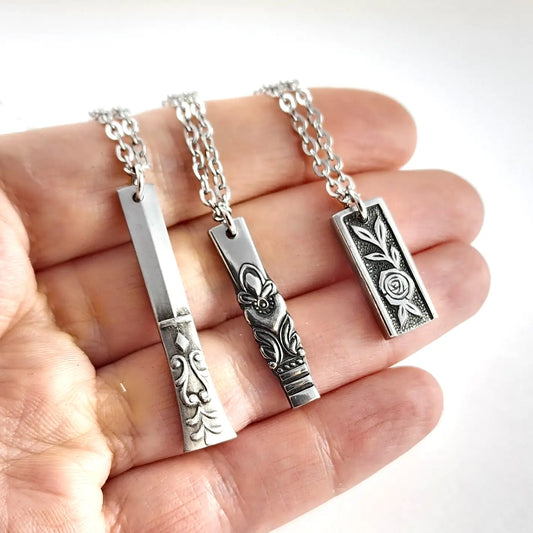 Stainless Spoon Bar Necklace