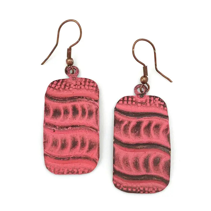 Brass Patina Coral Waves Earrings EP203
