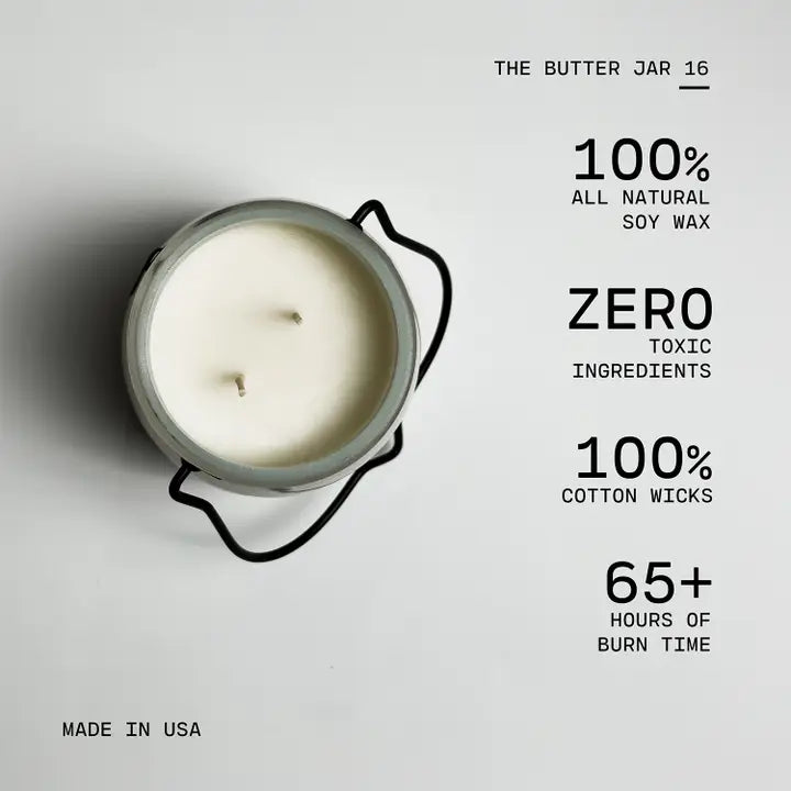 Fireside Flannel 16oz Butter Jar - Milkhouse Candle Company