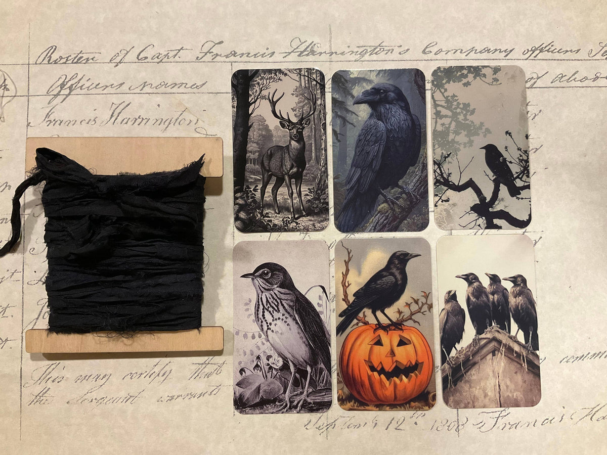 Black Stag Deer 6-Tag & Ribbon Set