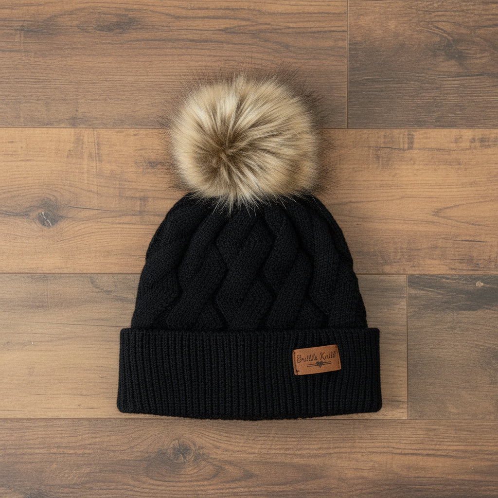 Plush Knit Pom Winter Hat Beanie