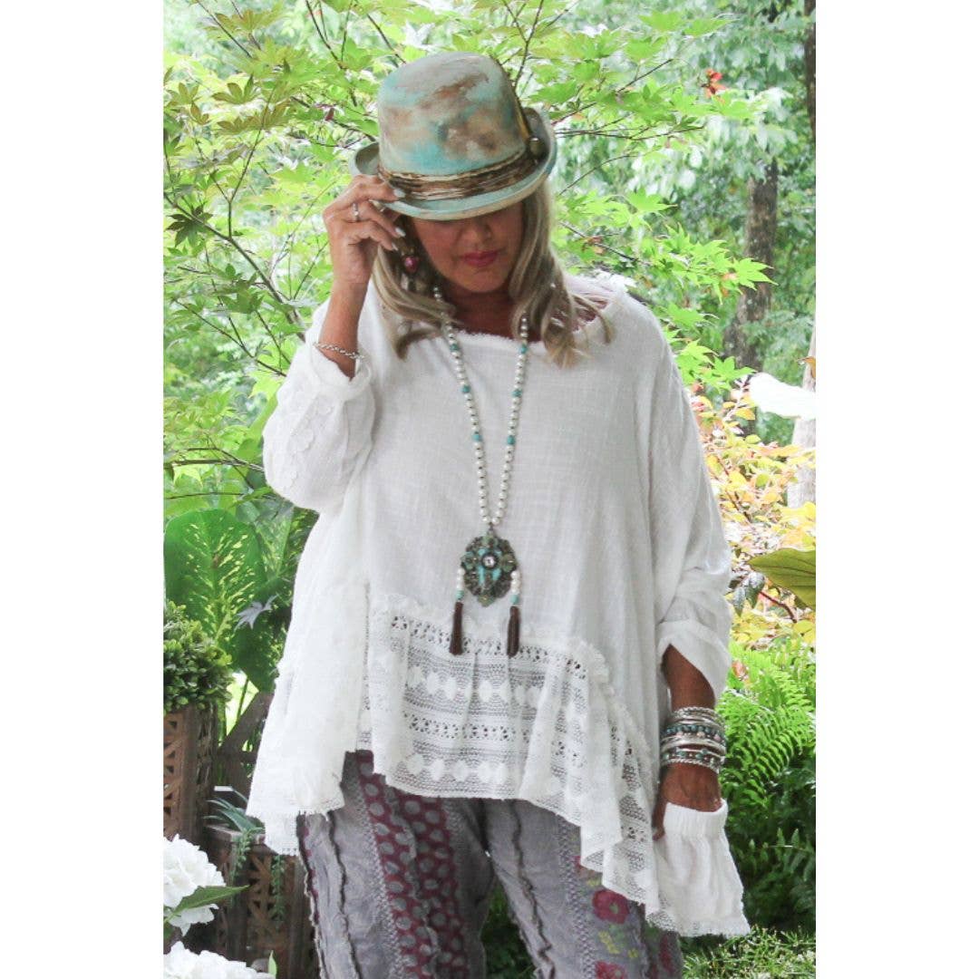 Meadow Wind Top, White OS  - Jaded Gypsy