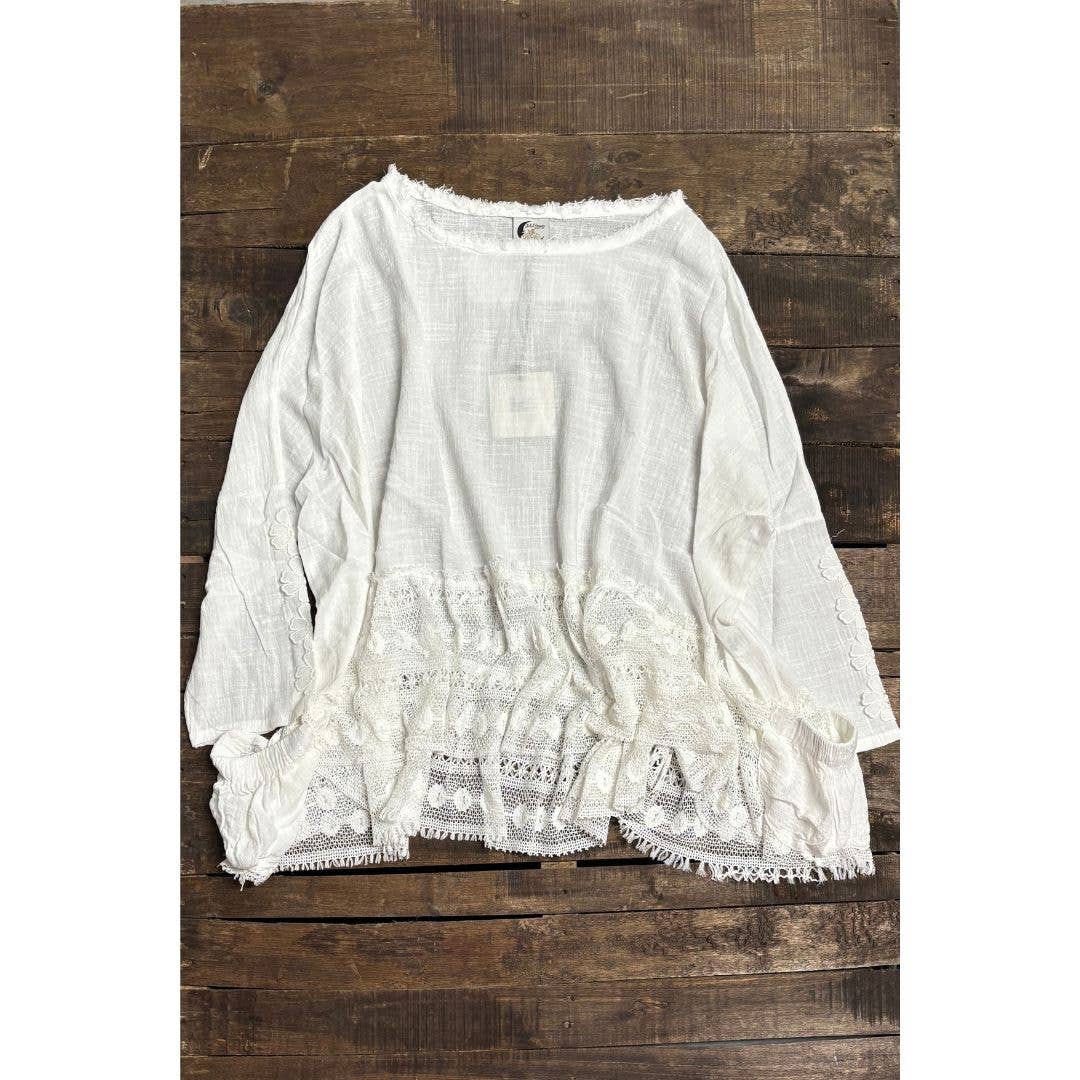 Meadow Wind Top, White OS  - Jaded Gypsy
